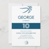 スポーツモダンバスケットボールボーイ誕生日 招待状 (正面)