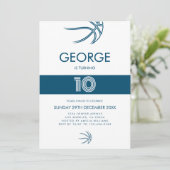 スポーツモダンバスケットボールボーイ誕生日 招待状 (スタンド正面)