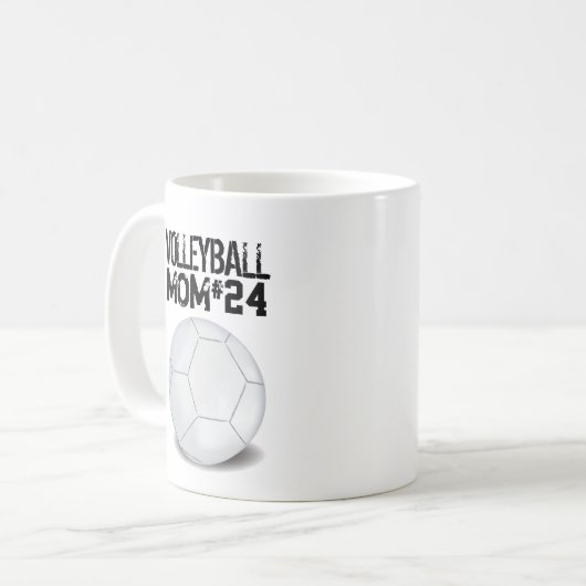 スポーツモダンバレーボール母かわいいシンプル選手 コーヒーマグカップ (正面左)