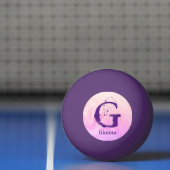 スポーツモダンパープルピンクゴルファー恋人モノグラム 卓球ボール (ネット)