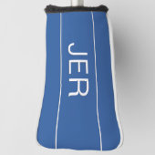 スポーツモダンモノグラムのゴルファーのブルーパター ゴルフヘッドカバー (回転90)