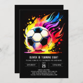 スポーツモダン印刷可能子供の誕生日 招待状 (正面/裏面)