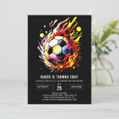 スポーツモダン印刷用サッカー誕生日 招待状 (スタンド正面)