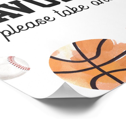 スポーツモダン子供の誕生日の好意サイン ポスター (角)