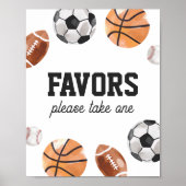 スポーツモダン子供の誕生日の好意サイン ポスター (正面)