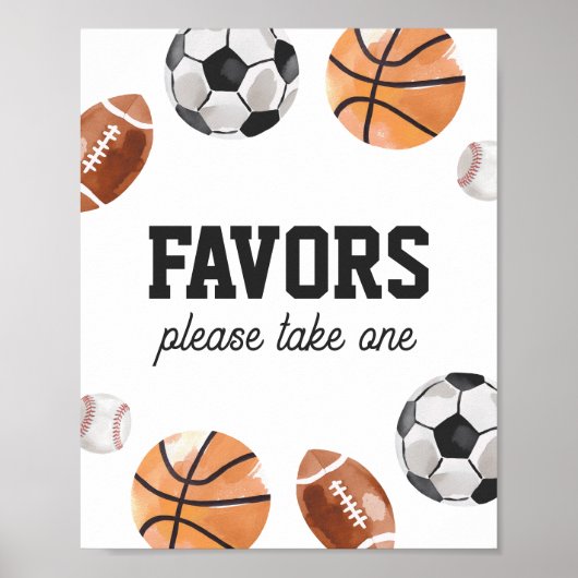 スポーツモダン子供の誕生日の好意サイン ポスター (正面)