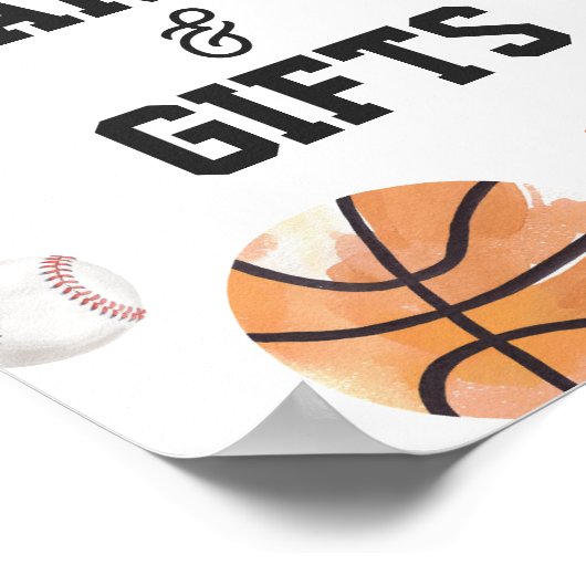 スポーツモダン子供の誕生日カードとギフトのサイン ポスター (角)