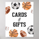 スポーツモダン子供の誕生日カードとギフトのサイン ポスター (正面)
