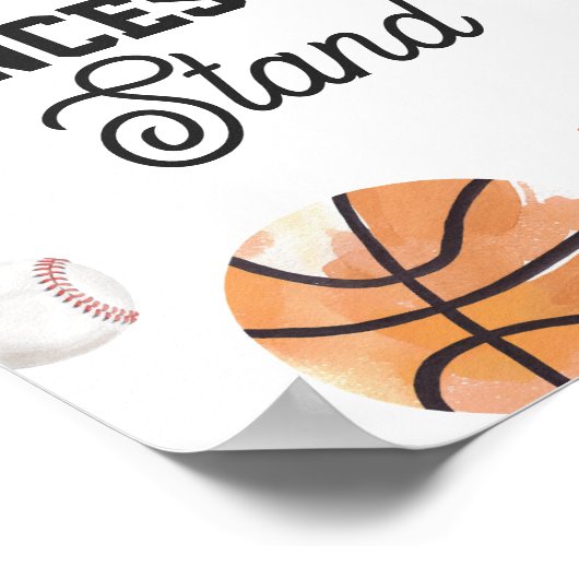 スポーツモダン子供の誕生日コンセッションスタンドサイン ポスター (角)