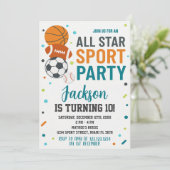 スポーツモダン誕生日招待状 招待状 (スタンド正面)