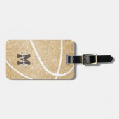 スポーツモノグラムのギフト女子金ゴールド ラゲッジタグ (正面横)