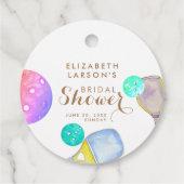 スポーツラバーウォーターカラーピックボールをテーマにしたブライダル フェイバータグ (裏面)