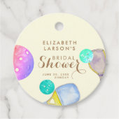 スポーツラバーウォーターカラーピックボールをテーマにしたブライダル フェイバータグ (正面)