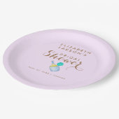 スポーツラバーウォーターカラーピックボールをテーマにしたブライダル ペーパープレート (アングル)