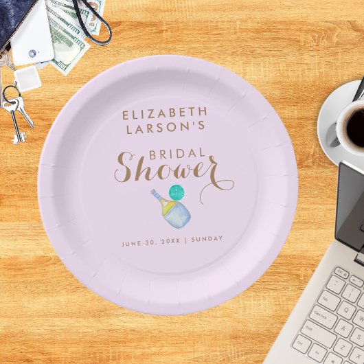 スポーツラバーウォーターカラーピックボールをテーマにしたブライダル ペーパープレート