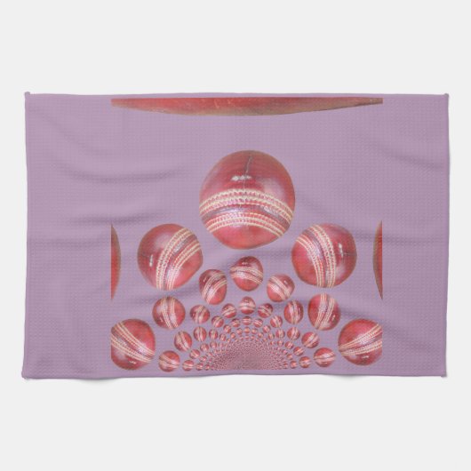 スポーツラバーズクリケットボールプリント キッチンタオル (横)