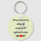 スポーツランナやる気を起こさせるーズ引用文 キーホルダー (正面)