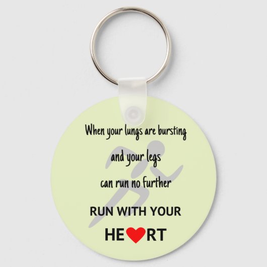 スポーツランナやる気を起こさせるーズ引用文 キーホルダー (正面)