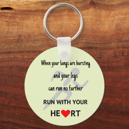 スポーツランナやる気を起こさせるーズ引用文 キーホルダー (正面)