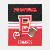 スポーツレッドレターE -サッカー フリースブランケット (正面)