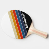 スポーツレトロアイスストライプのレインボーと名前 卓球ラケット (横)