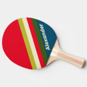 スポーツレトロストライプのラグビー 卓球ラケット (横)