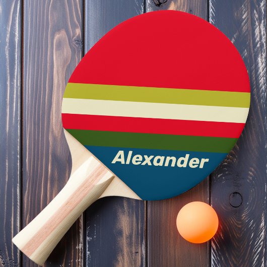 スポーツレトロストライプのラグビー 卓球ラケット