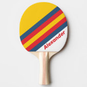 スポーツレトロストライプマウンテンズ名 卓球ラケット (正面)