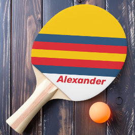 スポーツレトロストライプマウンテンズ名 卓球ラケット