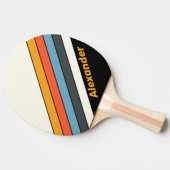 スポーツレトロダークストライプのレインボー名 卓球ラケット (横)