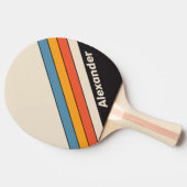 スポーツレトロヴィンテージダークストライプのレインボーと名前 卓球ラケット (横)