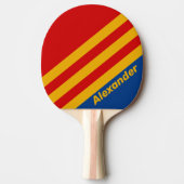 スポーツレトロ温ストライプかく名前 卓球ラケット (正面)