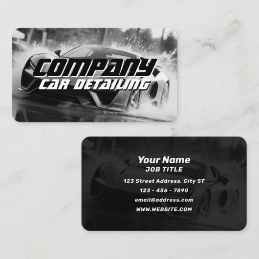 スポーツレースカーの水しぶき 名刺 (正面/裏面)