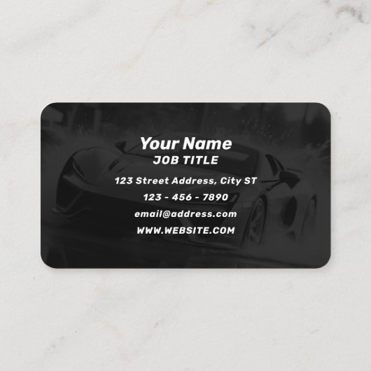 スポーツレースカーの水しぶき 名刺 (裏面)