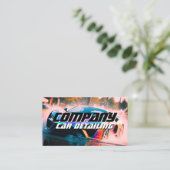 スポーツレースカーの水しぶき 名刺 (スタンド正面)