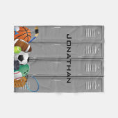 スポーツロッカーデザインフリースブランケット フリースブランケット (正面(横))