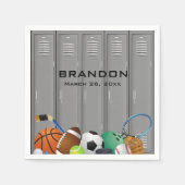 スポーツロッカールームデザイン紙ナプキンス スタンダードカクテルナプキン (正面)