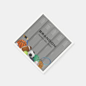 スポーツロッカールームデザイン紙ナプキンス スタンダードカクテルナプキン (角)