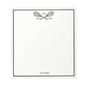 スポーツヴィンテージがテニスラケットテニスボールを交差 ノートパッド (正面)