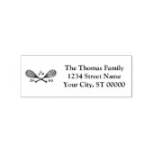 スポーツヴィンテージがテニスラケットテニスボールを交差 ラバースタンプ (押印)