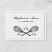 スポーツヴィンテージがテニスラケットテニスボールを交差 名刺 (正面)