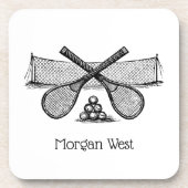 スポーツヴィンテージテニスネット、クロスしたレース、ボール コースター (正面)