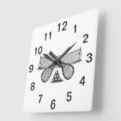 スポーツヴィンテージテニスネット、クロスしたレース、ボール スクエア壁時計 (傾斜)