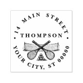 スポーツヴィンテージテニスネット、クロスしたレース、ボール セルフインキングスタンプ (デザイン)