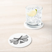 スポーツヴィンテージテニスネット、クロスしたレース、ボール ラウンドペーパーコースター (インサイチュ)