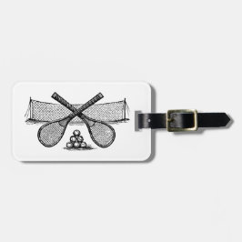 スポーツヴィンテージテニスネット、クロスしたレース、ボール ラゲッジタグ