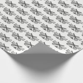 スポーツヴィンテージテニスネット、クロスしたレース、ボール ラッピングペーパー (角)