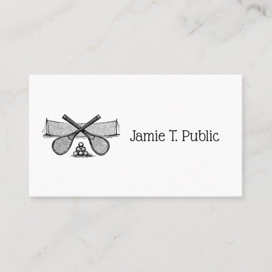 スポーツヴィンテージテニスネット、クロスしたレース、ボール 名刺 (正面)