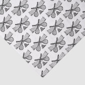 スポーツヴィンテージテニスネット、クロスしたレース、ボール 薄葉紙 (詳細)