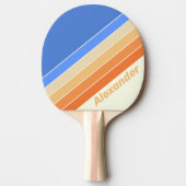スポーツヴィンテージ海ストライプの太陽と名前 卓球ラケット (正面)